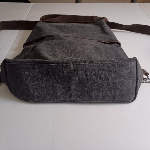 DXYIZU Convertible Dark Gray Canvas Crossbody Tote Backpack Bag - Picture 6 of 12